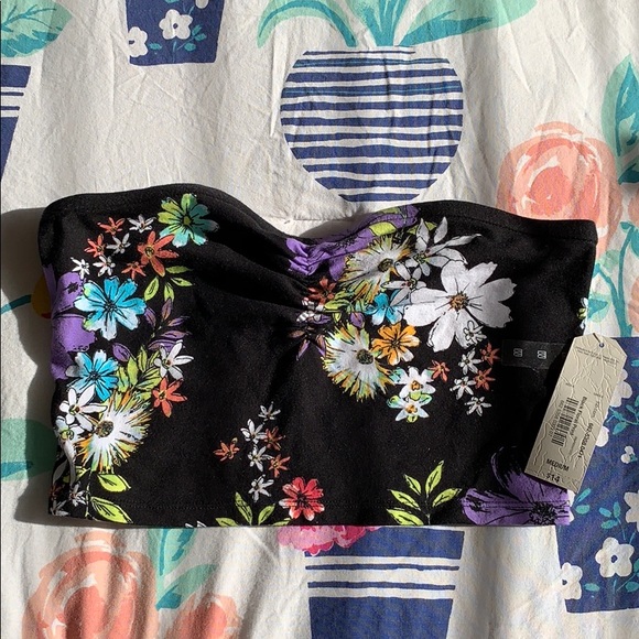 Arizona Jean Company Other - NWT Arizona | Black Floral Print Bandeau